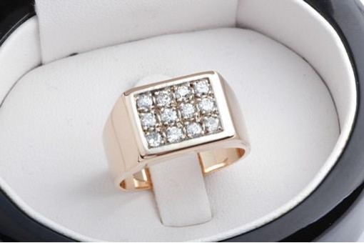 Herren Diamant Ring 0,60ct Altschliff 750 Rosé Gold 62 19,7mm 