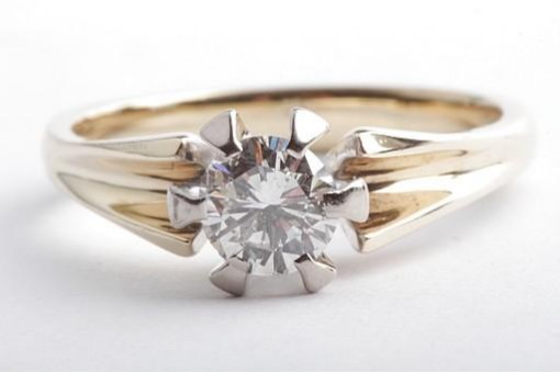 Brillant Diamant Solitär 0,62ct 750 18K Gelbgold Halbkaräter 53