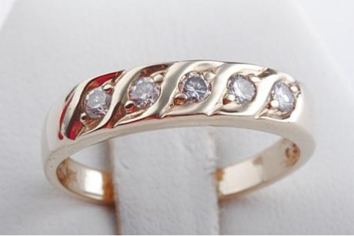 Brillant Diamant Ring 5 Brillanten 585 14K Gelb Gold Gr 54 17,2mm Top!