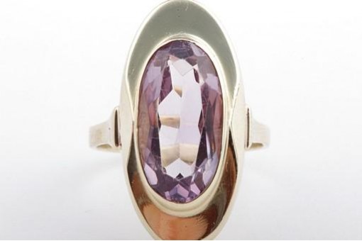 Amethyst Ring 333 er 8kt Gelb Gold Grösse 50 Top!