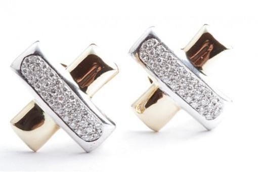 Brillant Diamant Ohrringe 0,62ct G Vsi Clip Stecker 750 Bicolor Gold