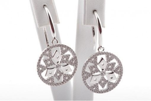 Ohrringe 925 er Sterling Silber Kristall silver earrings Top!