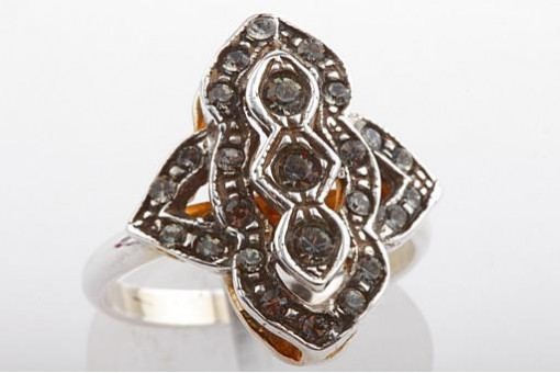 Ring Kristall 925 er Sterling Silber Größe 55 Top!
