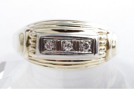 Brillant Diamant Ring 585 14K Gelb Gold Gr. 60