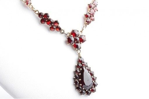 Granat Kette 333 8K Gelb Gold Tracht 
