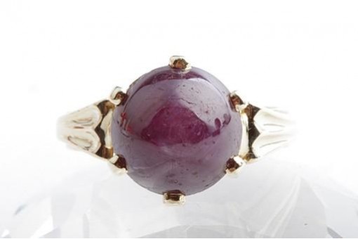 Sternrubin Ring 15,1ct 585 14K Gelb Gold Gr. 58