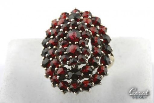 Granatring antik Gold Ring 585 14K Gelb Gold Gr 50 Top!
