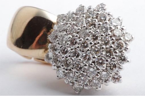 Brillant Diamant Anhänger 585 14K Gelb Gold 43 Brillanten 1,07ct