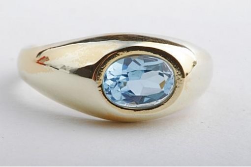 Blautopas Ring 333 8k Gelb Gold Gr 53 16,9mm Top!