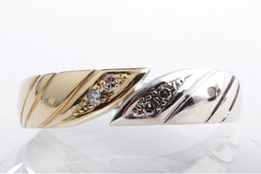 Brillant Diamant Ring 750 18K Bicolor Gold Gr. 56