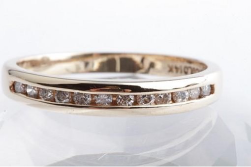 Halb Memory Brillant Diamant Ring 585 14K Gelb Gold Gr. 55