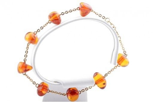 Bernstein Armband 750 er 18k Gelb Gold Länge 20 cm!