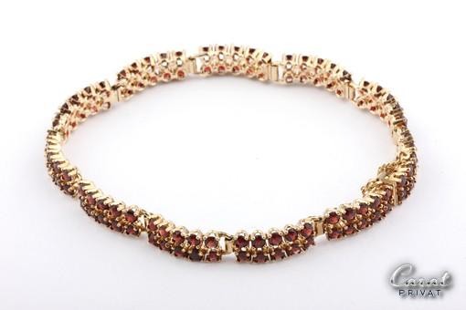 Granat Armband 8kt 333 Gelbgold Armkette 110 Granate Länge 16,5 cm!