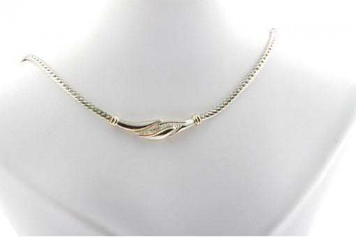 Brillant Diamant Collier Kette 585er 14kt Gelbgold Länge 39 cm