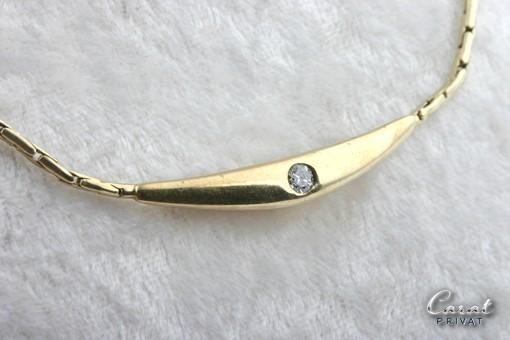 Brillant Collier 14kt 585 Gelb Gold Brilliant Solitär Länge 42 cm