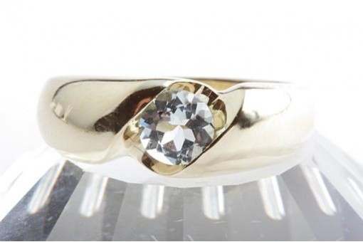 Ring Topas Ringgröße 59 geschwungenes Design 14 Karat 585 Gelb Gold