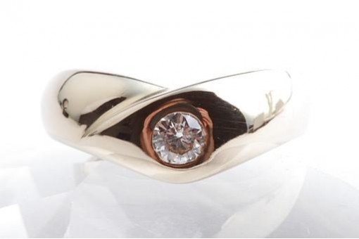 Brillantring Solitär 0,16ct Weiß Vsi 585 14 Karat Gelbgold Bandring 46