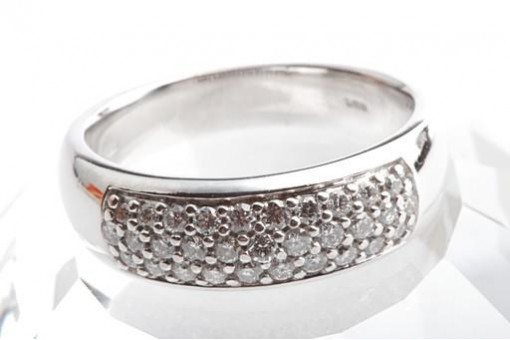 Brillantring 0,50ct 585 14K Weiß Gold Ringgröße 55 17,5mm Brillanten Diamant
