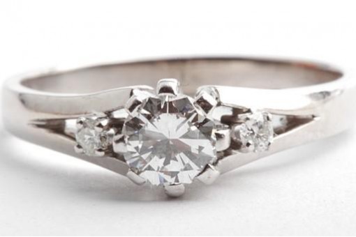 Brillant Diamant Ring 585 14K Weiß Gold Gr. 55