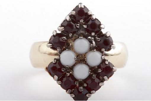 Granat Ring antik 585 er 14k Gelb Gold Gr 51 Top!