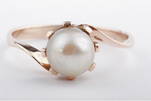 Perlen Ring Akoya 750 er 18k Rot Gold Rosé Gold Gr 57 Top!