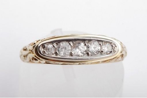 Kristall Ring 585 14k Gelb gold Grösse 55