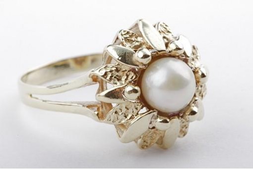Perlen Ring Akoya 585 er 14kt Gelb Gold Gr 52 Top!