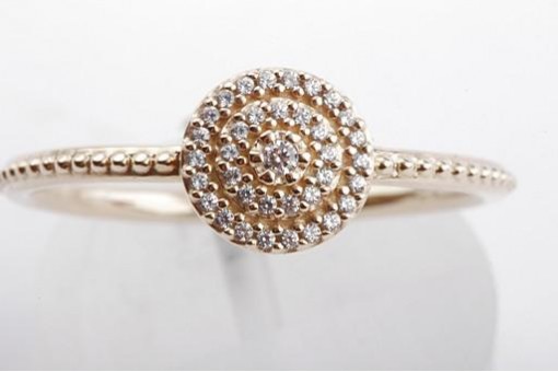 Kristall Ring 585 er 14kt Gelb Gold Gr 58 18,5mm Top!
