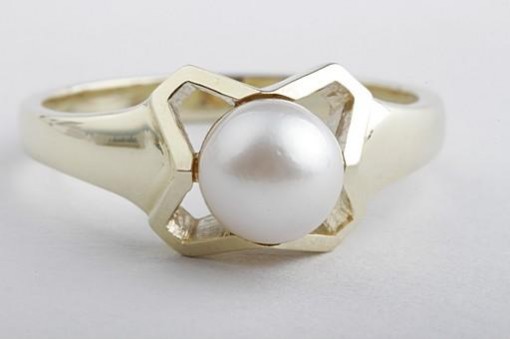 Perlen Ring 585 14K Gelb Gold Akoya Ringgröße 54 Top