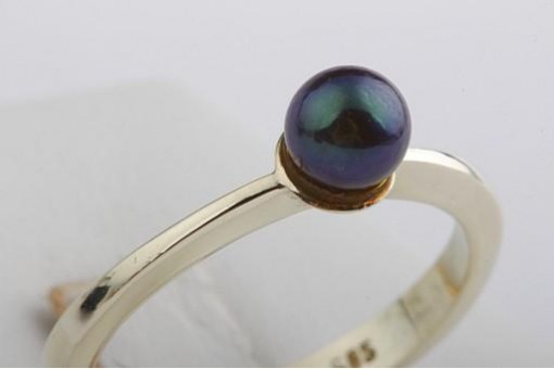Ring Tahiti Perle Durchmesser 5mm 585 14K Gelb Gold Gr 54 17,2mm