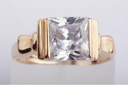 Kristall Ring 585 14k Rot Gold solitär 55 Größe filigran! 
