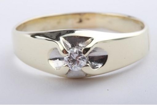 Brillant Diamant Ring 585 er 14kt Gelbgold Solitär 57