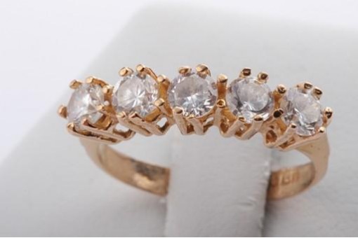 Kristall Ring 22k Karat Gelbgold  Gr51 16,2mm