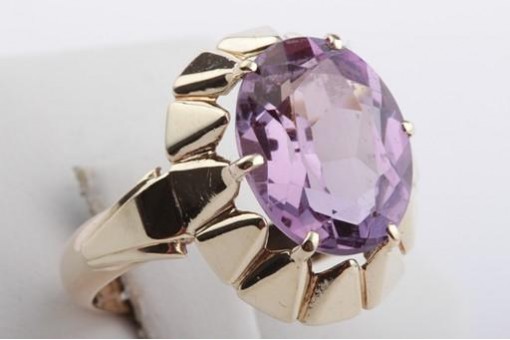 Ring Amethyst 585 14K Gelb Gold Gr 58 Top