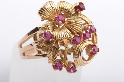 Rubin Ring 18k 750 er Rose Gold Rotgold Gr 55 Top!