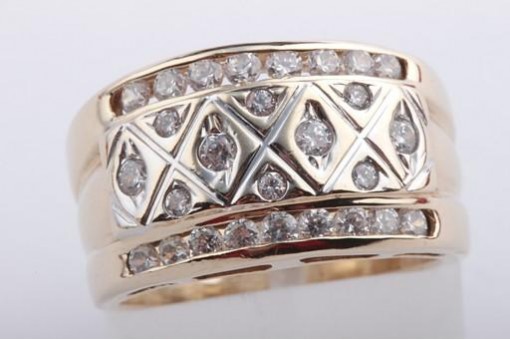 Goldring 585 14K Gelb Gold Kristall Gr 55 Top!