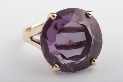 Amethyst Ring 585 14k Gelb Gold Gr 50 Top!