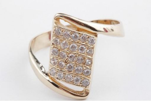 Kristall Ring 585 er 14k Gelbgold Gr 56