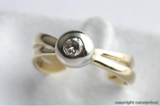 Brillant Ring 585 er 14k Gelbgold Solitär Gr 50