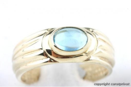 Topas Ring Blautopas 585 14k Gelb Gold Gr 54 Top!