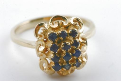 Saphir Safir Ring 750 18k Gelb Gold Größe 63 Top