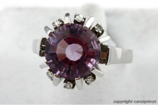 Amethystring 585 14k Weiß Gold Gr 60 Top!