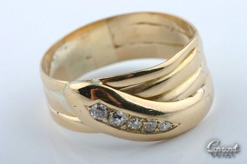 Diamant Ring 750 18kt Gelb Gold Ringgröße Gr. 61 Top!