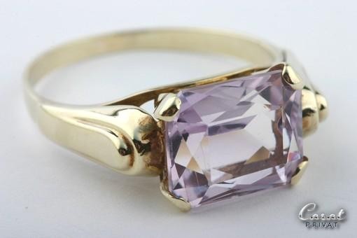 Amethystring in 8kt. 333 Gelbgold Ring mit großem Amethyst Gr. 53 Unikat neuw.