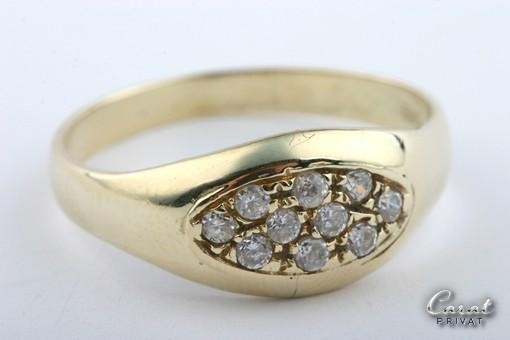 Kristallring 14kt 585 er Gelb Gold Gr 57