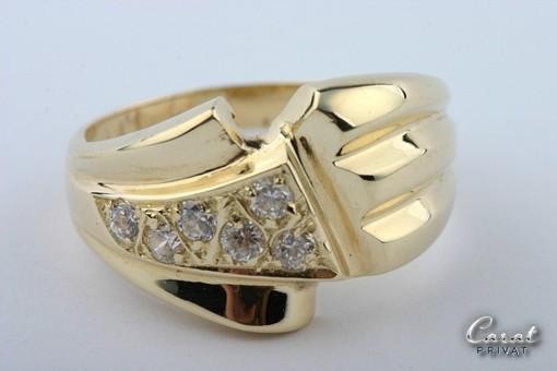 Kristall Ring 585 er 14kt Gelb Gold Gr 56 Top!