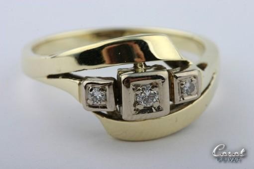 Brillantring 14k 585 er Gelb Gold Ring 0,07 ct Brilliant Gr 55