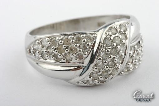 Kristallring 14kt 585 Weißgold 48 Kristall Gr 56 änderbar