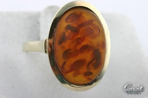 Ring 8kt 333 Gelb Gold mit Bernstein Größe Gr 56 Top!