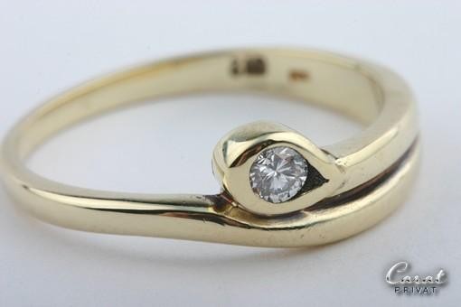 Brillant Ring 14kt 585 Gelb Gold Ring Brilliant Solitär Gr 56 17,8mm Top!